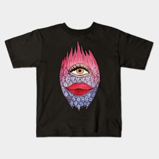 Colorful eye lips face Kids T-Shirt